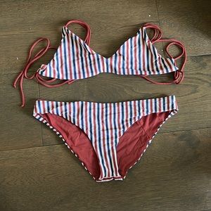 Red white & blue striped bikini